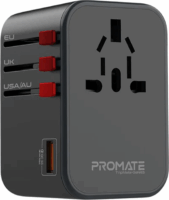 Promate TripMate-GaN65 2x USB-C / USB-A Hálózati töltő - Fekete (65W)
