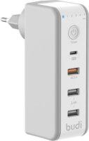 Budi 301TE 3x USB-A / USB-C Hálózati töltő - Fehér (32W)