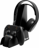 Snakebyte SB918636 PS5 Controller Töltő + Headset tartó állvány - Fekete