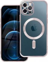 Electro Mag Apple iPhone 14 Pro MagSafe Szilikon Tok - Átlátszó/Rozéarany
