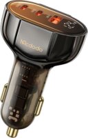 Mcdodo CC-2310 2x USB-C / USB-A Autós töltő - Fekete/Áttetsző (100W)