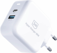 3mk Hyper USB-A / USB-C Hálózati töltő - Fehér (68W)