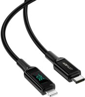 Acefast C6-01 USB-C apa - Lightning apa Adat- és töltőkábel - Fekete (1.2m)