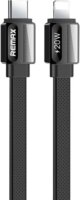 Remax Platinum Pro USB-C apa - Lightning apa 2.0 Adat és töltő kábel - Fekete (1m)