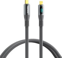 Remax Zisee USB-C apa - Lightning apa 2.0 Adat és töltő kábel - Szürke (1.2m)