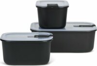 Mepal EasyClip Műanyag ételtároló készlet - fekete (3 db / csomag)
