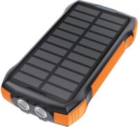 Choetech B567 Solar Powerbank 20000mAh (1.5-3A / 5-12V) - Fekete/narancssárga