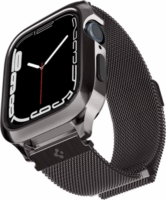 Spigen Metal Fit Pro Apple Watch S8/S7 Utángyártott Fém szíj tokkal 44/45mm - Fekete
