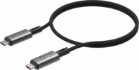 LinQ USB-C apa - USB-C apa 4.0 Adat és töltő kábel - Fekete (1m)