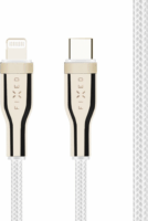 Fixed USB-C / Lightning Fonott kábel 2m - Fehér