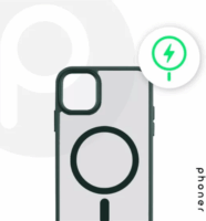 Phoner Hybrid Apple iPhone 14 Pro MagSafe Hátlapvédő tok - Átlátszó/Zöld