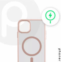 Phoner Hybrid Apple iPhone 14 MagSafe Hátlapvédő tok - Átlátszó/Púder