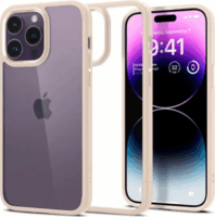 Spigen Crystal Hybrid Apple iPhone 14 Pro Hátlapvédő tok - Átlátszó/Bézs