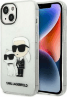 Karl Lagerfeld Liquid Glitter Karl and Choupette NFT Apple iPhone 14 Plus Tok - Átlátszó/Mintás