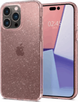 Spigen Liquid Crystal Glitter Apple iPhone 14 Pro Hátlapvédő tok - Átlátszó/Rózsaszín