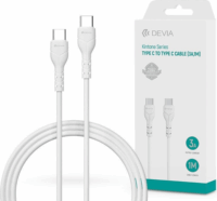Devia ST379543 USB-C apa - USB-C apa adat és töltő kábel - Fehér (1m)