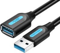 Vention CBHBD USB-A anya - USB-A apa 3.0 Hosszabító kábel - Fekete (0.5m)