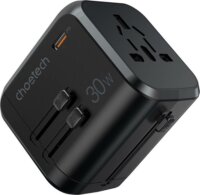 Choetech PD5008 GaN 3xUSB-A / USB-C Hálózati töltő - Fekete (30W)