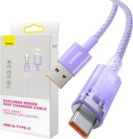 Baseus Flash USB-A apa - USB-C 3.0 Adat és töltő kábel - Lila (1m)