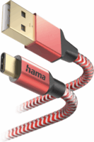 Hama 201559 USB-A apa - USB-C apa 2.0 Adat és töltőkábel - Piros (1.5m)