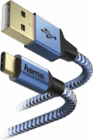 Hama 201558 USB-A apa - USB-C apa 2.0 Adat és töltőkábel - Kék (1.5m)
