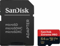 Sandisk 64GB Extreme Pro microSDXC UHS-I CL10 A1 Memóriakártya + Adapter