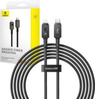 Baseus USB-C apa - Lightning apa 2.0 Adat és Töltő kábel - Fekete (2m)