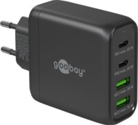 Goobay 64817 2x USB-A / 2x USB-C Hálózati töltő - Fekete (65W)