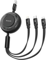 Mcdodo CA-3570 USB-A apa - USB-C/Lightning/MicroUSB apa Adat és töltő kábel - Fekete (1.2m)