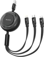 Mcdodo CA-3570 USB-A apa - USB-C/Lightning/MicroUSB apa iPhone töltő kábel - Fekete (1.2m)