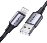 Ugreen US199 USB-A apa - Lightning apa Adat és töltőkábel - Fekete (1.5m)
