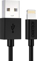 Choetech IP0026 USB-A apa - Lightning apa Adat és töltő kábel - Fekete (1.2m)