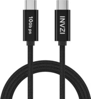 Invzi CTC66FT USB-C apa - USB-C apa 3.0 Adat és töltő kábel - Fekete (2m)