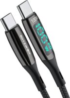 BlitzWolf BW-TC23 USB-C apa - USB-C apa Adat és töltő kábel - Fekete (1.8m)