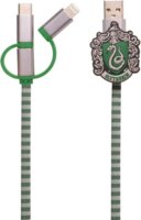 ThumbsUp! Hogwarts Mardekár USB-A apa - USB-C/Lightning/Micro apa Töltő kábel - Mintás (1m)