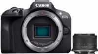 Canon EOS R100 Tükörnélküli fényképezőgép + RF-S 18-45mm F4.5-6.3 IS STM Lencse - Fekete