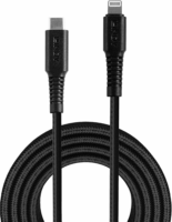 Lindy 31286 USB-C apa - Lightning apa 2.0 Adat és töltőkábel - Fekete (1m)