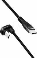 Logilink CU0190 USB-C apa - USB-C apa 2.0 Adat és töltő kábel - Fekete (1m)