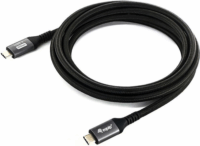 Equip USB-C apa / USB-C apa 4.0 Adat és töltő kábel - Fekete (2m)