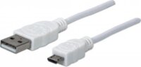 Manhattan USB 2.0 M - micro USB M Adatkábel 1.8m Fehér