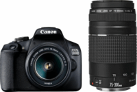 Canon EOS 2000D Digitális fényképezőgép + + EF-S 18-55mm IS II objektív + EF 75-300mm III objektív - Fekete