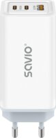 Savio LA-07 GaN 2x USB-C / USB-A Hálózati töltő - Fehér (65W)