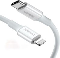 Ugreen US171 USB-C apa - Lightning apa 2.0 Adat és töltőkábel - Fehér (0.25m)