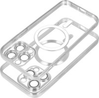Electro Mag Apple iPhone 13 Pro MagSafe Szilikon Tok - Átlátszó/Ezüst