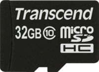 Transcend 32GB microSDHC CL10 Memóriakártya + Adapter