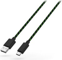Venom USB-A apa - USB-C apa töltő kábel - Fekete/Zöld (2m)