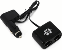 Carguard 55050 2-es Autós Szivargyújtó Elosztó + 1A USB Töltő - Fekete