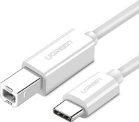 Ugreen US241 USB-C apa - USB-B apa 2.0 Nyomtató kábel - Fehér (1.5m)