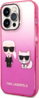 Karl Lagerfeld Gradient Ikonik Karl & Choupette Apple iPhone 14 Pro Tok - Rózsaszín/Mintás