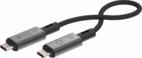 LinQ USB-C apa - USB-C apa 4.0 Adat és töltő kábel - Fekete (0.3m)
